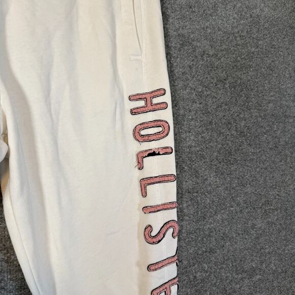 Hollister Vintage Sweatpants Adult Large White Logo Drawstring Spell Out 90s Y2K - Picture 3 of 11
